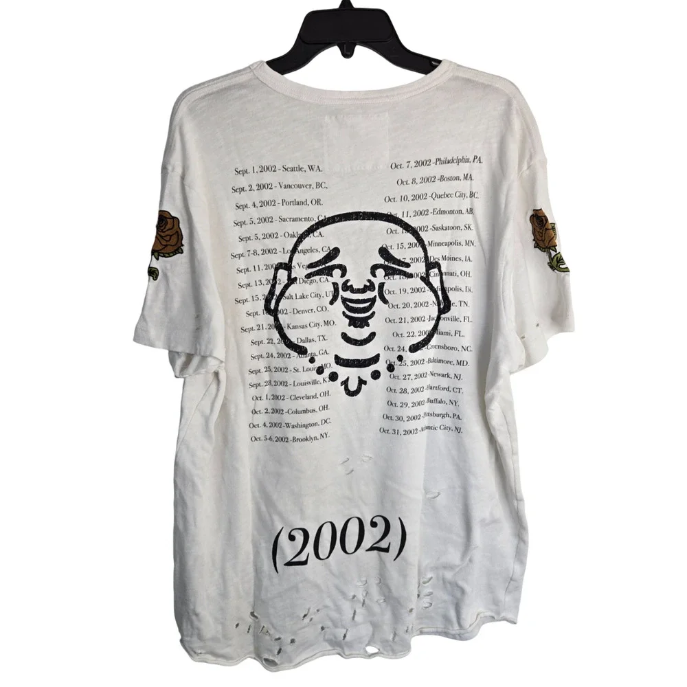 Vintage True Religion White Buddha Immortal World Tour Ripped Men's T-shirt 2XL